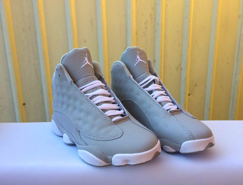 2017 Air Jordan 13 GS Wolf Grey White-Deadly Pink Shoes - Click Image to Close